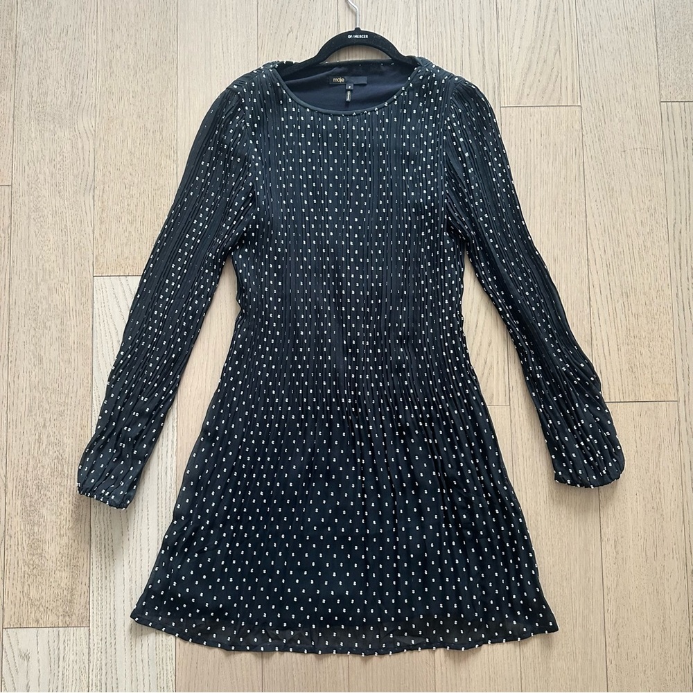Maje Dress - B&W Polka Dot